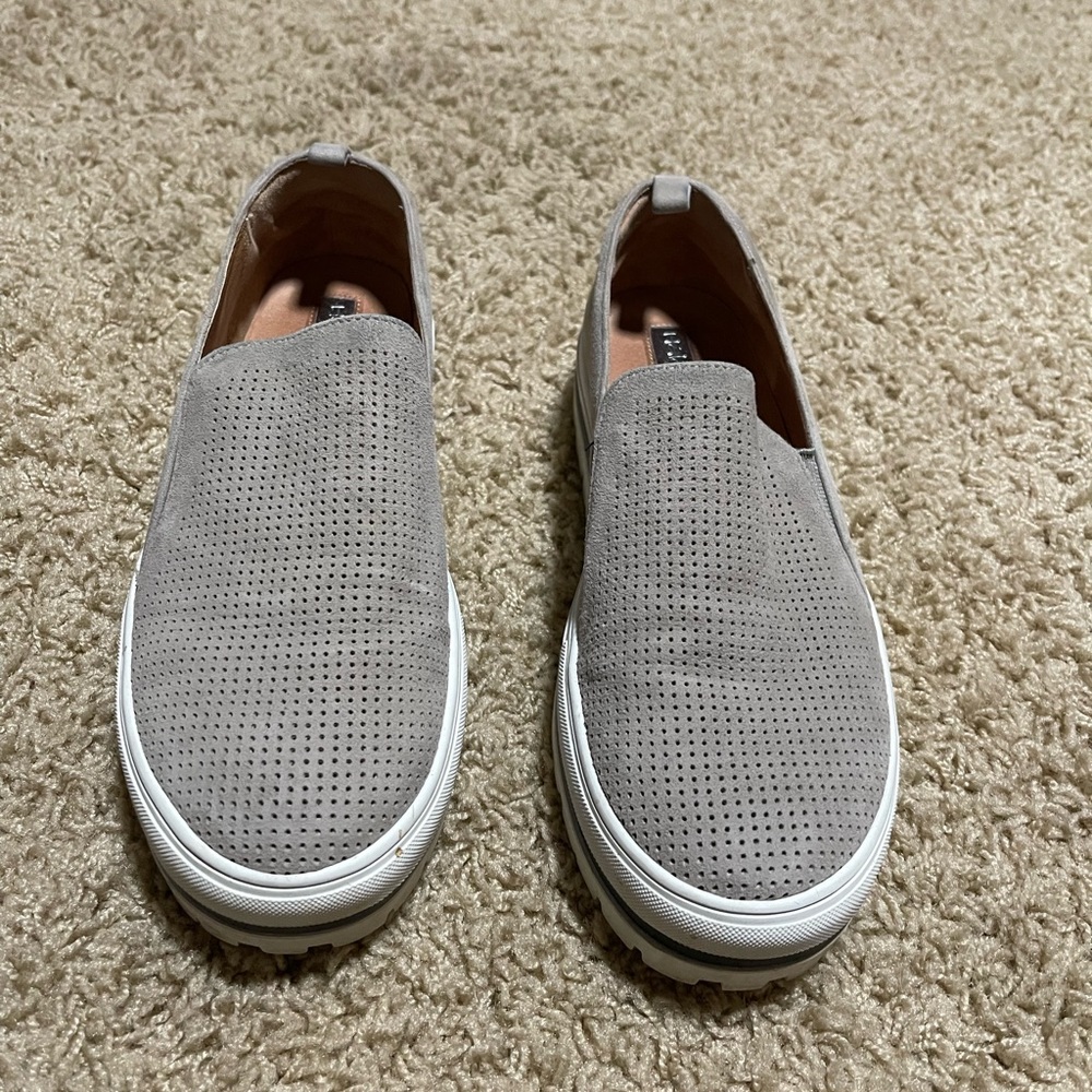 Halogen Sneakers. Gray with white bottoms